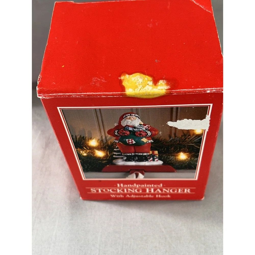 Vintage 1996 Potpourri Press Santa stocking hanger 4.5